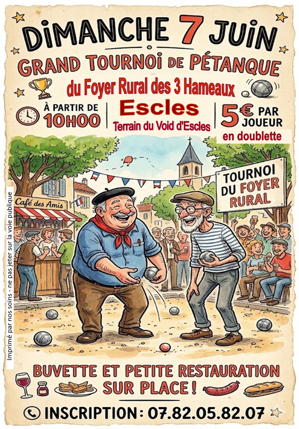 GRAND TOURNOI DE PÉTANQUE à ESCLES